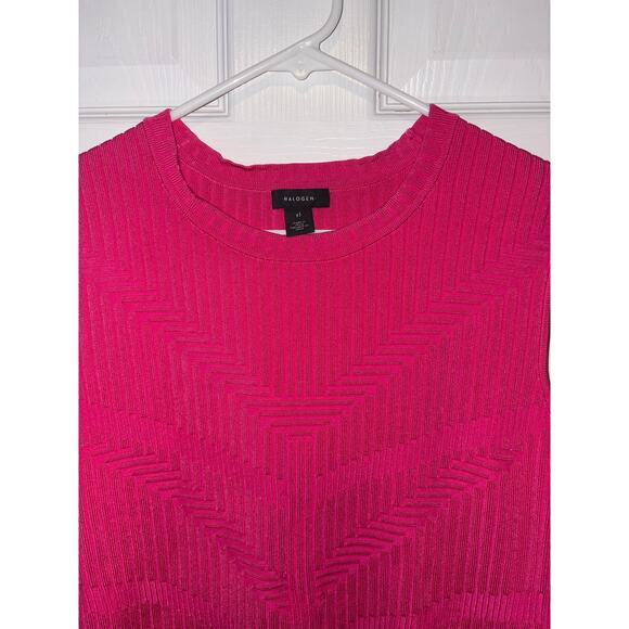 Halogen pink sleeveless sweater ribbed peplum size 1X 1442-A2 - Picture 2 of 5